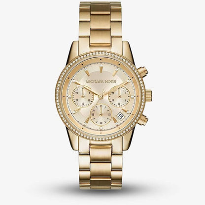 Michael Kors Ritz Gold Plated Chronograph Watch MK6356