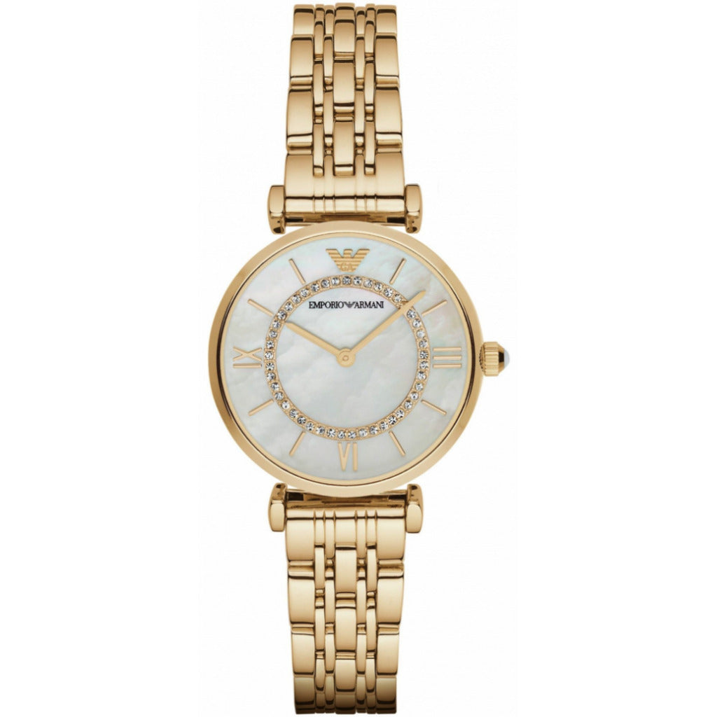 Emporio Armani Ladies Gold Gianni T-Bar Watch AR1907