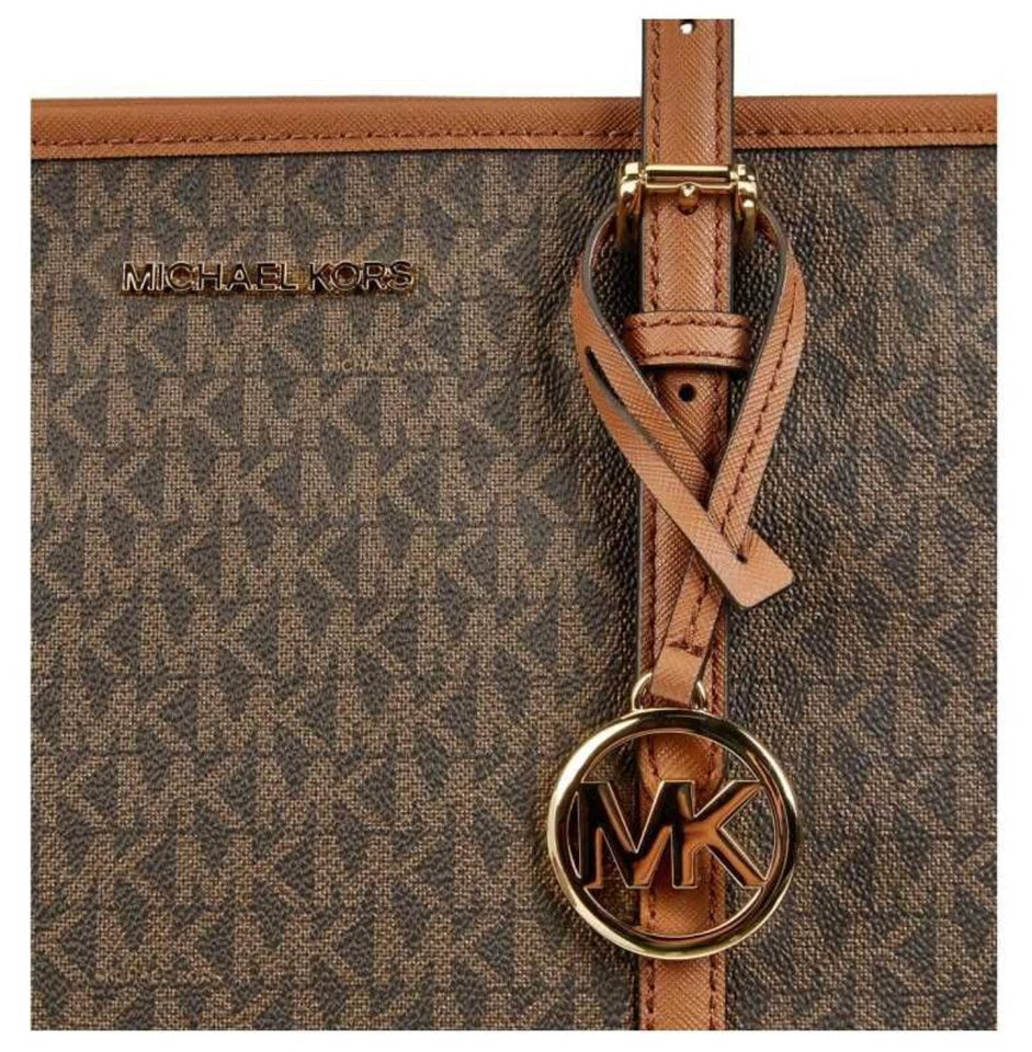 Michael Kors Jet Set Travel Small Logo Top-Zip Tote Bag 35S0GTVT1V Brown